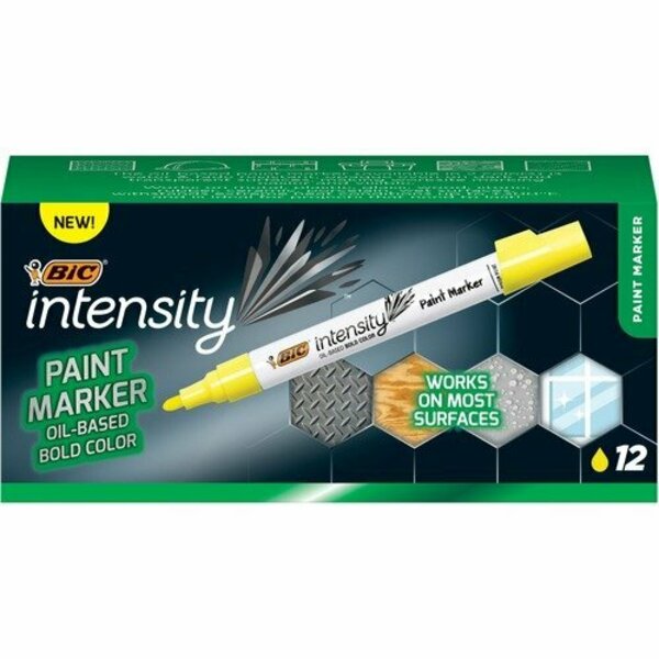 Bic Marker, Permanent, Paint, 2-4/5inWx6inLx2-4/5inH, Yellow BICPMPRT11YEL